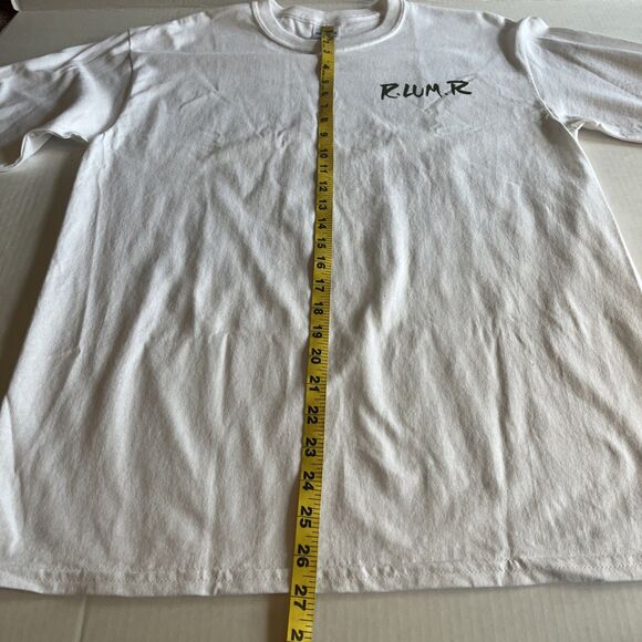 R.LUM.R Friends & Family Graphic Tee Adult M White Forest Green Kanji Streetwear - Picture 8 of 9